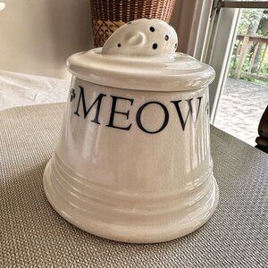 "MEOW, GOOD, KITTY" JAR WITH PET MOUSE ON TOP
